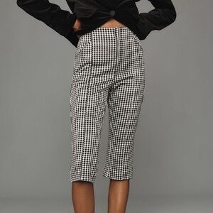 Maeve gingham high-rise capri pants